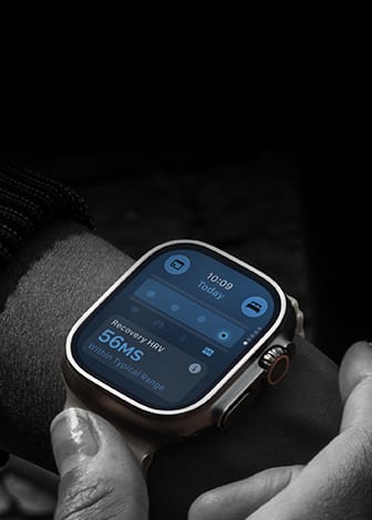 Person wearing Apple Watch Ultra 4 on wrist, Daytime Vitals slightly off