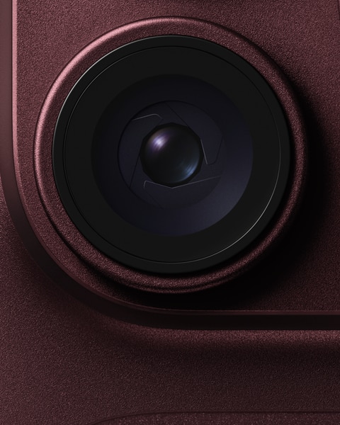 Main camera variable aperture lens featured on iPhone 18 Pro in burgundy color