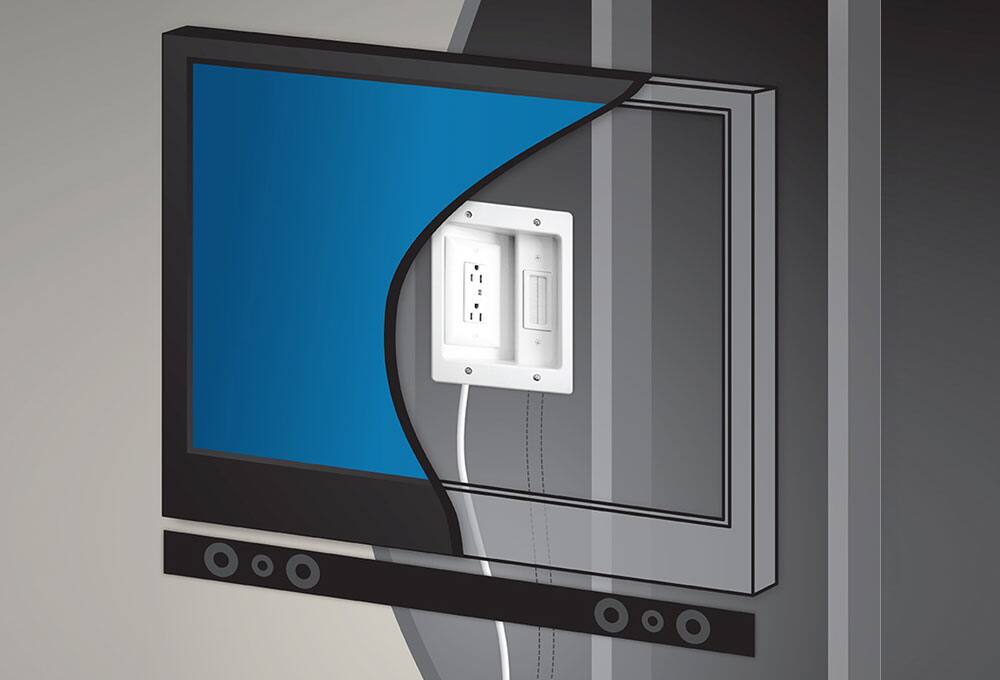 TV with cables hidden