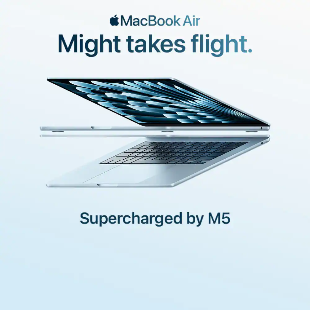 MacBook Air. Might takes flight. Supercharged by M5.