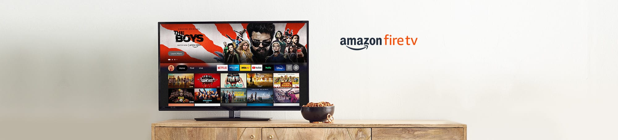 Amazon Fire TV on stand