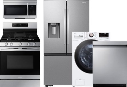 Dishwasher, refrigerator, range, washer, microwave