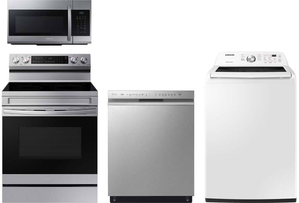 Range, dishwasher, washer, microwave