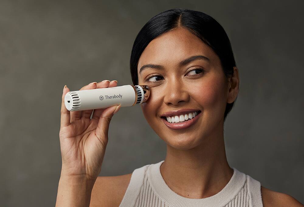 Person using microderm device