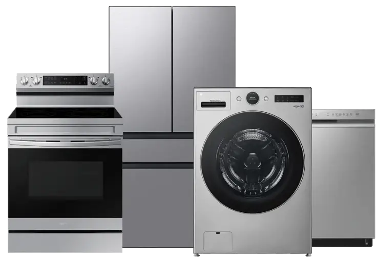 Range, refrigerator, washer, dishwasher