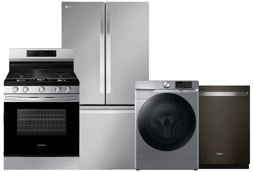 Range, refrigerator, washer, dishwasher
