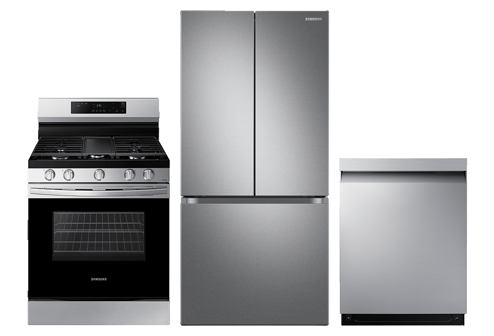Range, refrigerator, dishwasher