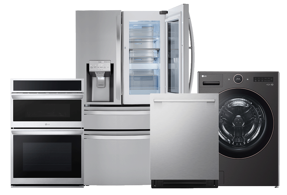 Refrigerator, washer, range, dishwasher
