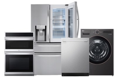 Refrigerator, washer, range, dishwasher