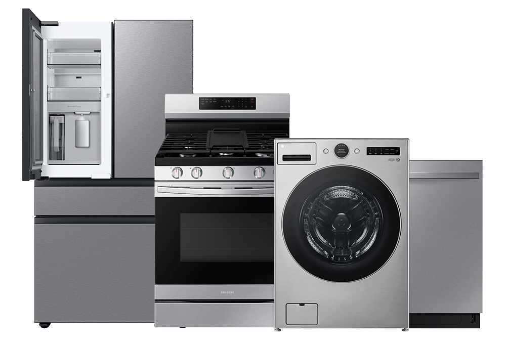 Refrigerator, range, dishwasher, washer