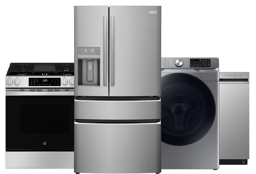 Range, refrigerator, washer, dishwasher