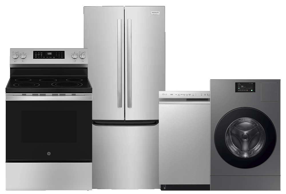 Dishwasher, range, refrigerator, washer
