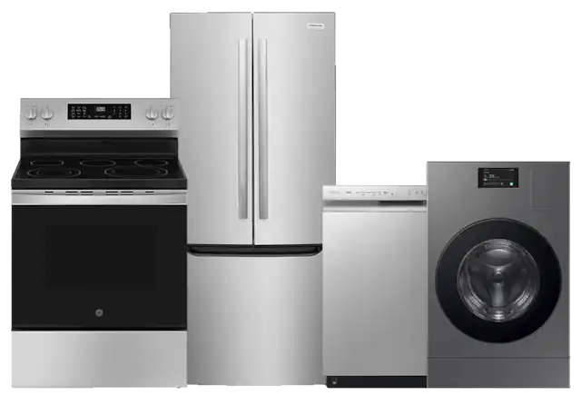 Dishwasher, range, refrigerator, washer