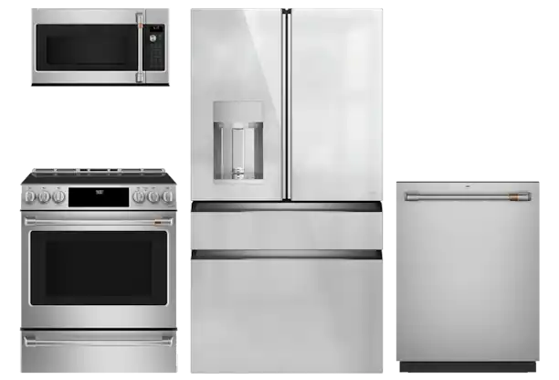 Microwave, range, refrigerator, dishwasher