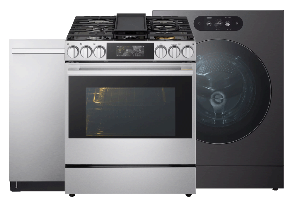 Washer, dishwasher, range