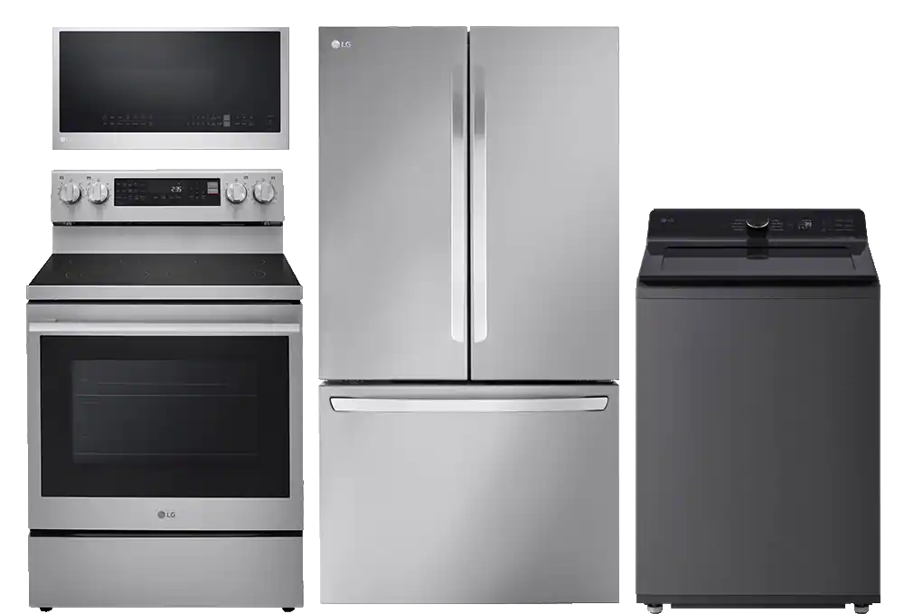 Refrigerator, washer, microwave, range