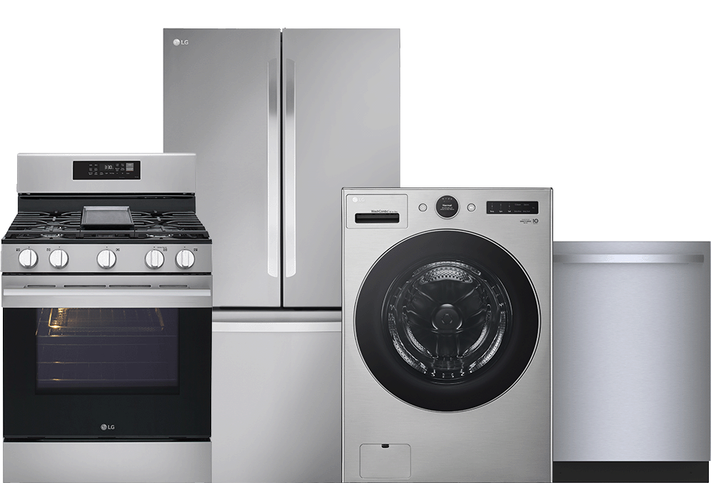 Range, refrigerator, washer, dishwasher