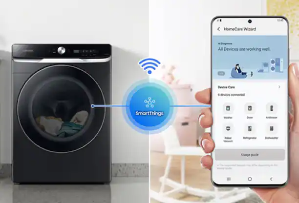 Smart phone connecting to washer via Wi-Fi