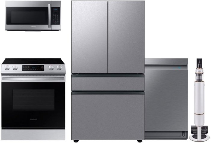 Range oven, microwave, vacuum, dishwasher, refrigerator