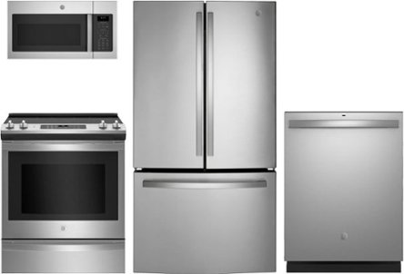Dishwasher, refrigerator, microwave, range