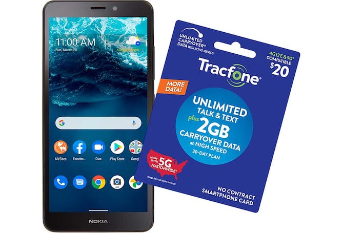 Cell phone, prepaid card