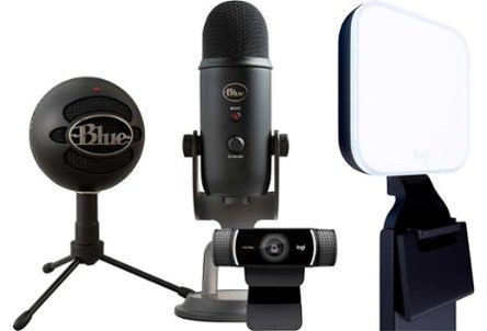 Microphones, webcam, light