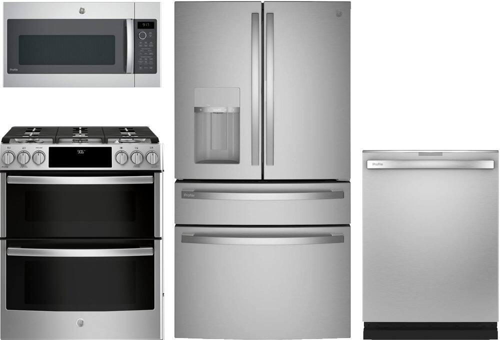 Refrigerator, dishwasher, range and microwave