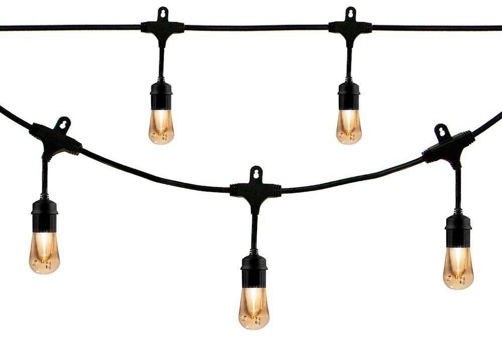 Black outdoor string lights
