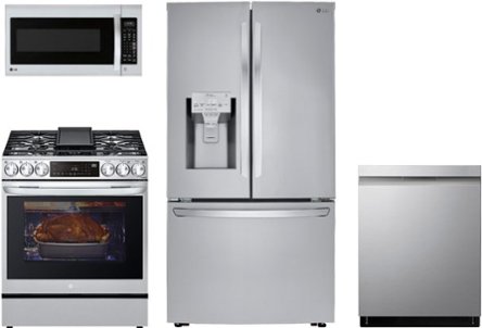 Refrigerator, range, dishwasher and microwave