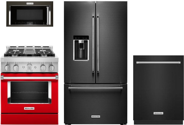 Microwave, refrigerator, oven, dishwasher