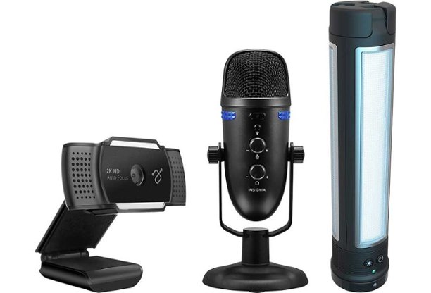 Webcam, microphone, light