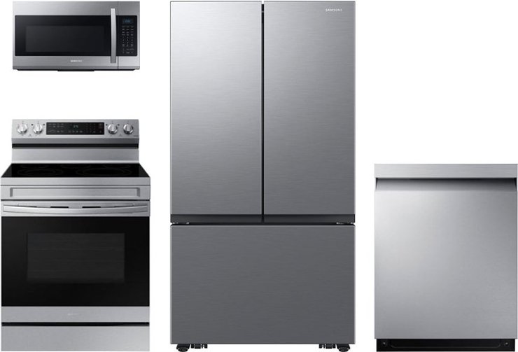 Microwave, refrigerator, range, dishwasher