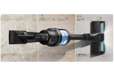 Stick vacuum across multiple surfaces