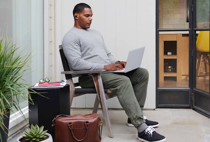 Man working on laptop