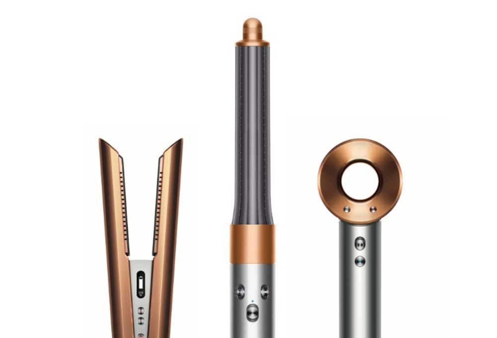 Copper hair straightener, hair dryer, hair curler