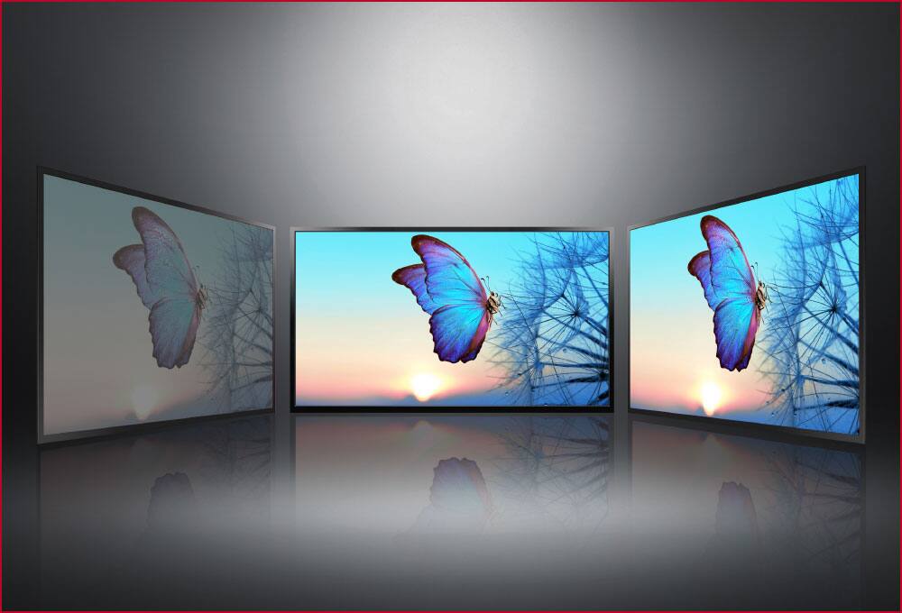 LCD TV and OLED TV at different angles