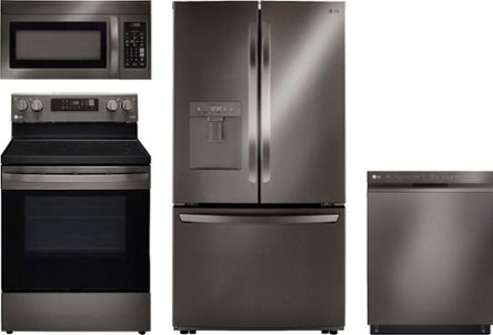 Refrigerator, range, dishwasher and microwave