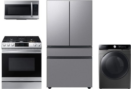 Refrigerator, range, microwave, washer