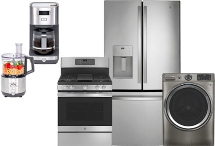 Refrigerator, range, washer, food processor, coffee maker