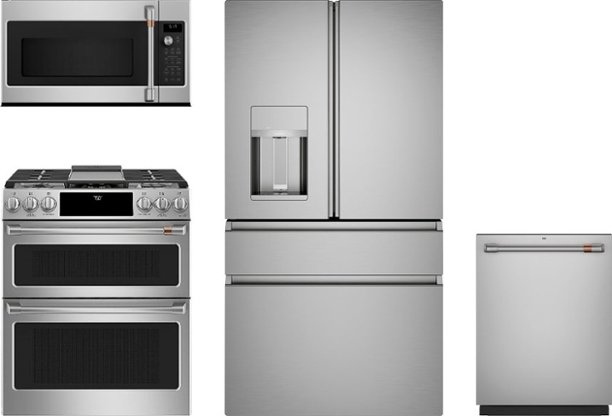 Refrigerator, double wall oven, microwave, dishwasher