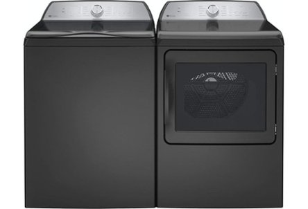 Black top-loading washer