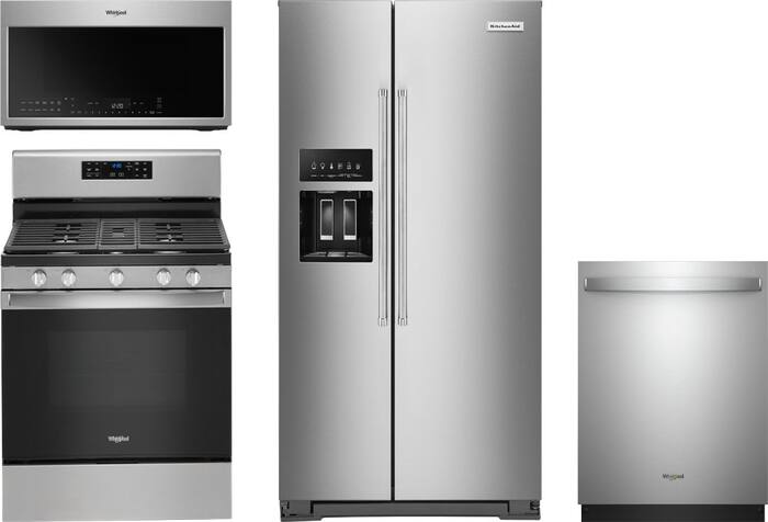 Refrigerator, dishwasher, microwave, range