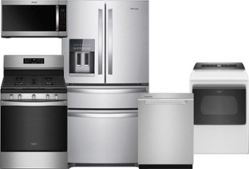 Refrigerator, dishwasher, microwave, range, dryer