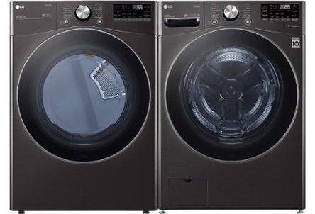 Black front-loading washer and dryer
