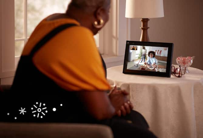 Grandparent on video call with grandchild