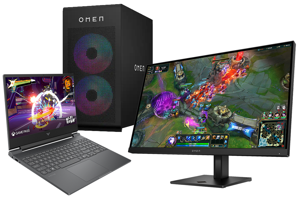 Desktop, laptop, monitor