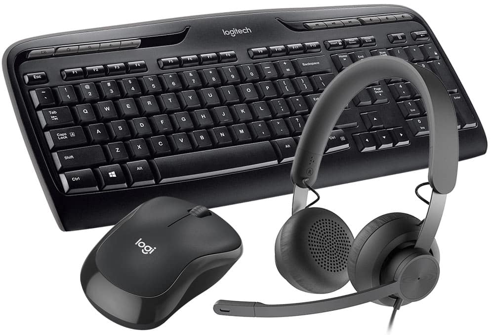 Mouse, keyboard combo, headset