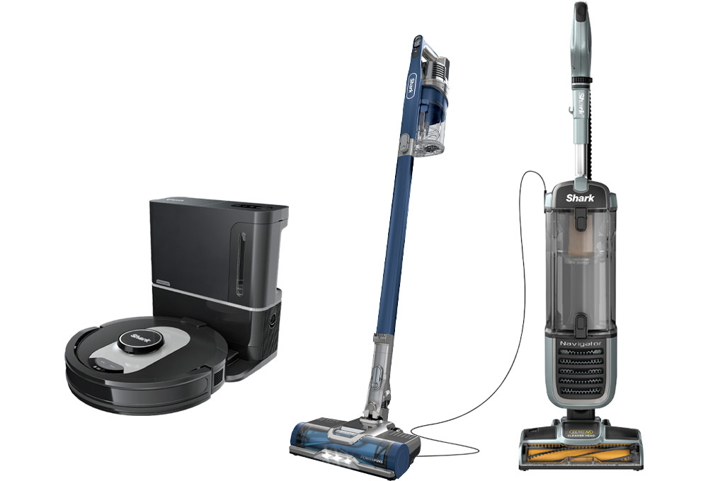 Upright vacuum, robot vacuum, cordless stick vacuum