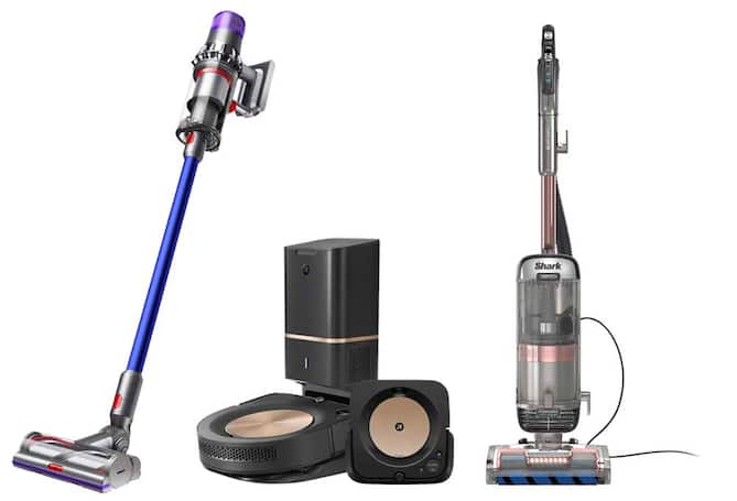 Stick vacuum, upright vacuum, robot vacuum