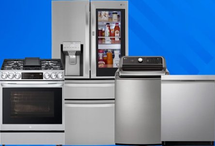 Refrigerator, range, dishwasher, washer